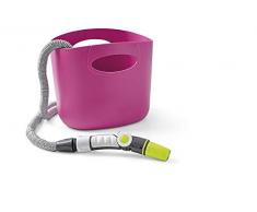 GF Garden, Aquapop 15, ausziehbarer Gartenschlauch im gebrauchsfertigen Set, 15M, mit praktischer Aufbewahrungstasche aus Kunststoff, zum Bewässern von Gärten und Balkonen, Farbe Pink