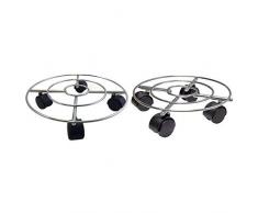 WAGNER Pflanzenroller - DRAHT - Stahl, verchromt, Durchmesser 30 x 6,3 cm, Tragkraft 60 kg - 20092901 & Pflanzenroller - DRAHT - Stahl, verchromt, Durchmesser 23 x 6,3 cm, Tragkraft 60 kg - 20093101