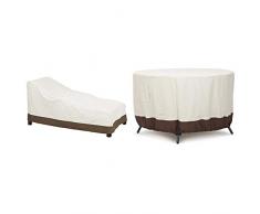 AmazonBasics Abdeckung für Chaiselongue & Abdeckung für runden Esstisch, 120 cm