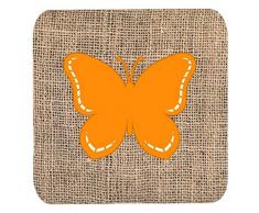 Caroline s Treasures bb1035-bl-or-fc Schmetterling Jute und Orange Schaumstoff Untersetzer (4 Stück), 8,9 cm H x 8,9 cm W, multicolor
