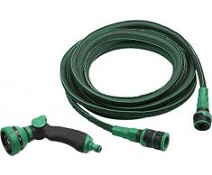 Werkzeyt Flexibler Gartenschlauch - 15 - 30 m - Inkl. Multifunktionsbrause - Strapazierfähig - Kein Verdrehen oder Verknoten / Flex-Schlauch / Dehnbarer Wasserschlauch / Gartenbewässerung / 9927630