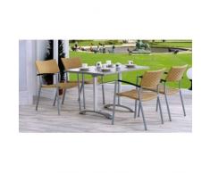 BEST 94150791 5-teilig Gartenmöbel Set Albany und Maestro 120 x 80 cm, silber/Acantus