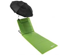 Homecall Gepolsterte, schnell trocknende Strandmatte mit Sonnenschirm, XXL - (Grün)
