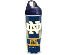 Tervis 1325074 Notre Dame Fighting Irish Spirit Isolierbecher mit Wrap und marineblauem Reisedeckel, 473 ml, Tritan, transparent marineblau, mit grauem Deckel 24 oz farblos