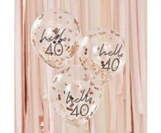 Ginger Ray Mix It Up Rose Gold Konfetti gefülltHello 40 Ballons Party