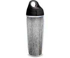 Tervis 1334967 Isolierbecher mit Holzmaserung, Schwarz mit grauem Deckel, 680 ml, transparent