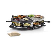 Princess Raclette Grill für bis zu 8 Personen - mit Stein- und antihaftbeschichteter Grillplatte, 162710