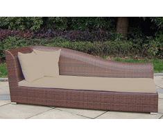 Baidani Rattan Garten Lounge Liege Diva (Lehne Links), Braun meliert (Taupe)