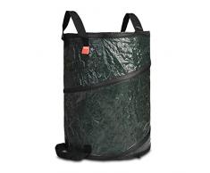 NOOR Gartensack POP-UP M 100L Ø 45 x 60 cm I Gartenabfall-Sack extra robust & reißfest I Selbststehender & zusammenfaltbarer Laubsack I Professionelles Gartenzubehör – einfache Handhabung