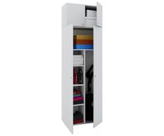 VCM Schrank Kleiderschrank Mehrzweckschrank Putzschrank Universal Staubsauger Holz weiß 218x70x40 cm Vandol