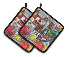 Caroline s Treasures New Orleans Beers & Gewürze Paar Topflappen 1017–2pthd, 7.5hx7.5 W, multicolor