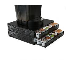 Mind Reader MTRAY-BLK Aufbewahrungsbox für Kaffeekapsel, Metallnetz, Schwarz Quadrat, 72 Kapazität 72 Capacity schwarz