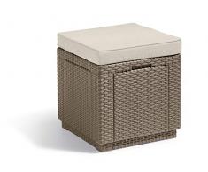 Allibert Cube w Hocker, Cappuccino/Sand (Poly Cotton Cushion)