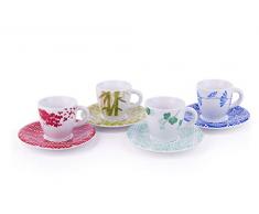 Enjoy Home Kaffeetasse mit Untertasse 4er Set Magatama 10 cl mehrfarbig