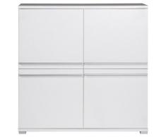 Germania 1504-84 Kommode mit Glasfronten GW-FREESTYLE in WeiÃ, 98 x 104 x 39 (BxHxT)