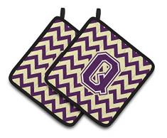 Caroline s Treasures Buchstabe F Chevron violett & Gold Paar Topflappen cj1058-qpthd, 7.5hx7.5 W, multicolor