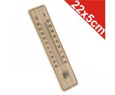 Thermometer Außenthermometer 22x5cm Holz Grad Fahrenheit Innen Außen