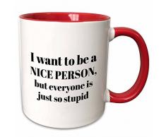 3dRose 265275_5 Keramiktasse, 325 ml, rot/weiß