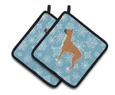 Caroline s Treasures Winter Schneeflocke Boxer Paar Topflappen bb3553pthd, 7.5hx7.5 W, multicolor