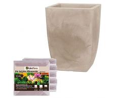 RoTaPlastes Starter-Set Kansai Pflanzvase 50 cm havana (Vase|Erde)