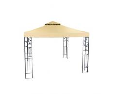 greemotion Pavillon Livorno beige, Partyzelt mit robustem Stahlgestell, Gartenpavillon mit wasserabweisendem Dachbezug (180g/m²) und UV-Sonnenschutz 50+, Maße ca. 300 x 300 x 280 cm