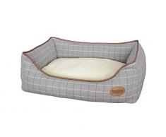 Nobby Komfort Bett eckig REMO grau kariert L x B x H: 75 x 60 x 23 cm