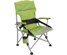 Deluxe Campingstuhl XXL, mit Rückenunterstützung, bis 120 kg, grün grau