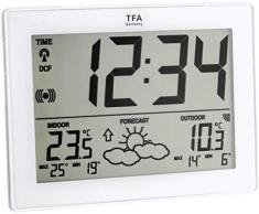 TFA Dostmann Metro Funk-Wetterstation, Wettervorhersage, Funkuhranzeige, Höchst- und Tiefstwerte, Wettersymbole, Innentemperatur, Außentemperatur, weiß