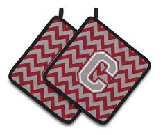 Caroline s Treasures Buchstabe C Chevron Crimson & Grau Paar Topflappen cj1043-cpthd, 7.5hx7.5 W, multicolor