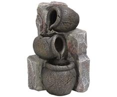 Dehner Zimmerbrunnen Krüge, ca. 27.4 x 16.7 x 15.7 cm, Polyresin, grau 