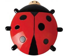 Esschert Design Fensterthermometer, Temperaturmesser Motiv Marienkäfer mit Saugnapf, von Innen ablesbar, ca. 17 cm x 17 cm