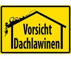 Schatzmix Vorsicht Dachlawinen Warnschild Metal Sign deko Schild Blech Garten