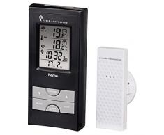 Hama Funk Wetterstation EWS-165 (Funkuhr, Wecker, Thermometer und Frostalarm, inkl. Außensensor mit 30m Reichweite) schwarz