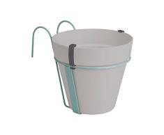 Elho Loft Urban Balkon Potholder - Blumentopf - Warmes Grau - Draußen & Balkon - 18 x 26,6 x 19,5 cm