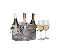 Chic Chill Champagner- und Weinkühler, handgefertigt, für 3 Flaschen silber