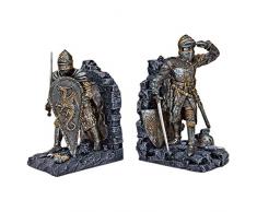 Design Toscano Artusritter Buchstützen, Maße: 12,5 x 9 x 20,5 cm