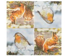 Esschert Design tp213 Papier Servietten Robin/Eichhörnchen