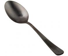 AmazonUkkitchen Mercer Kochlöffel aus massivem Edelstahl, edelstahl, Schwarz, 21.8 x 5.4 x 3.2 cm