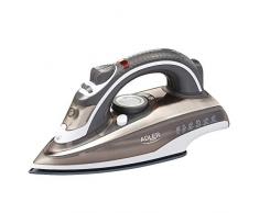 Adler AD5030 Dampfbügeleisen, 3000 W, Keramiksohle, selbstverlegbar, Antikalk, 3000 W, 0,31 Liter, Braun, Grau, Weiß