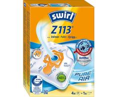 Swirl Z 113 MicroPor Plus Staubsaugerbeutel für Zelmer, Fakir, Quigg Staubsauger, Anti-Allergen-Filter, 4 Stück inkl. Filter