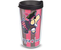 Tervis Thermobecher mit Wickel und Deckel Schwarzer Deckel 16 oz - Tritan farblos