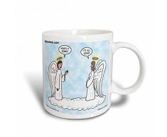 3dRose mug_4770_1 Heavenly Angels Question And Answer - Its All Good - Ceramic Becher, keramik, mehrfarbig