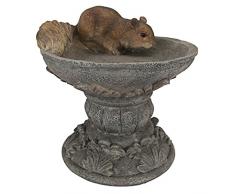 Design Toscano Dekofigur Eichhörnchen auf Sockel, Kunstharz