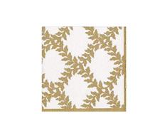Caspari 13950C Trellis Paper Cocktail Napkins in Ivory, Per Package Papierservietten mit Spalier, Acanthus Design, elfenbeinfarben, 20 Stück, Papier
