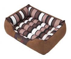 HobbyDog XXL NICJBP9 Hundebett Nice Größe XXL - 110 X 90 cm Hell Braun Mit Streifen Bett, XXL, Brown, 5.8 kg