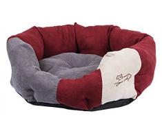 Kerbl 81268 Kuschelbett Ameli, L 45 x B 41 cm, Bordeauxrot/anthrazit