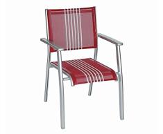 acamp Stapelsessel, platin red-stripes, 58 x 95 x 220 cm, 1.21 ml, 56032