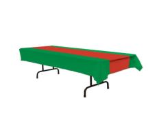 Beistle 57940-BKGD Tischdecke, Schwarz/goldfarben 54x108 rot/grün