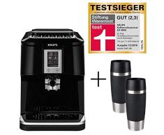 Krups Kaffeevollautomat One-Touch EA8808 + 2 x Emsa Thermobecher Travel Mug 360 ml (kaffeemaschine mit mahlwerk, Testsieger Stiftung Warentest, Kaffeebecher to go mit Quick Press Verschluss)