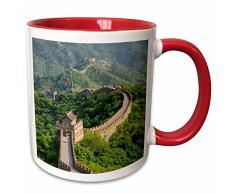 3dRose 257072_5 Mug Becher, keramik, rot/weiß